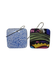 Colorful Fabric & Resin Square Drop Earrings by Julie Treiman