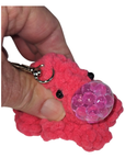 Pink Crochet Octopus Squishy Keychain