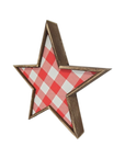Red Buffalo Plaid Wooden Star Shelf Sitter