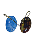 Handmade Fabric & Resin Oval Drop Earrings by Julie Treiman