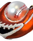 Baseball In Mitt Glass Ornament