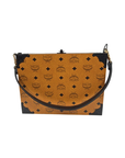 MCM-Inspired Cigar Box Purse With Cognac Logo Print Handbag