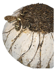 Encaustic Mushroom Sculpture with Brass Bee by Trish McFerran