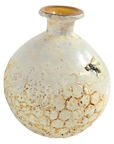 Handcrafted Ceramic Bee & Honeycomb Round Vase