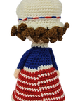 Patriotic Crochet Girl Doll – Red White & Blue Amigurumi