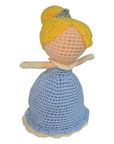 Handmade Crochet Girl Doll – Blonde Hair & Brown Dress