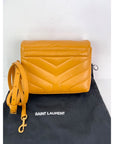 Saint Laurent Calfskin Quilted Toy Loulou Yellow Crossbody Bag