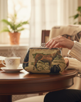 Equestrian Tapestry Double Kiss Lock Coin Purse