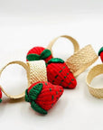 Strawberry Handwoven Iraca Napkin Ring