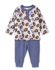 Baby Boy Football Outfit – Bamboo Henley Shirt & Pants Set