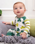 Baby's St. Patty's Shamrocks & Clovers Cotton Romper