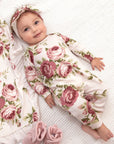 Baby Girl Cabbage Rose Cotton Romper