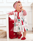 Baby Girl's Christmas Trees Cotton Dress