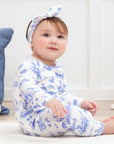 Baby Girl Toile de Jouy Bamboo Romper