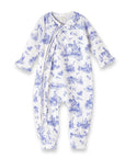 Baby Girl Toile de Jouy Bamboo Zipper Romper - Mommy and Me