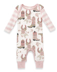 Western Cowgirl Boots Baby Cotton Romper