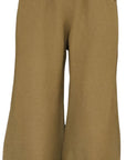 The Strawberry Shop Kleen hickory capri pants with an elastic waist and two side pockets in a wide-leg silhouette.