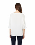 The Strawberry Shop CompliK Top 36050, a lavender textured blouse with 3/4 sleeves.