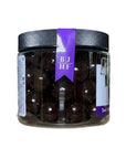 The Strawberry Shop Bruce Julian Heritage Foods Milton's Malts dark chocolate malted milk balls in a clear jar.