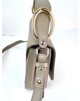 Chloe Shiny Calfskin Suede Small C Motty Gray Shoulder Bag