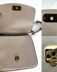 Chloe Shiny Calfskin Suede Small C Motty Gray Shoulder Bag