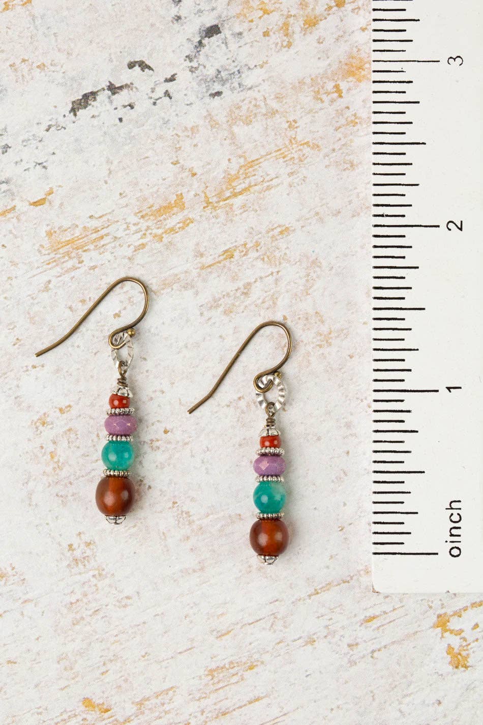 Red Jasper and Czech Glass Earrings