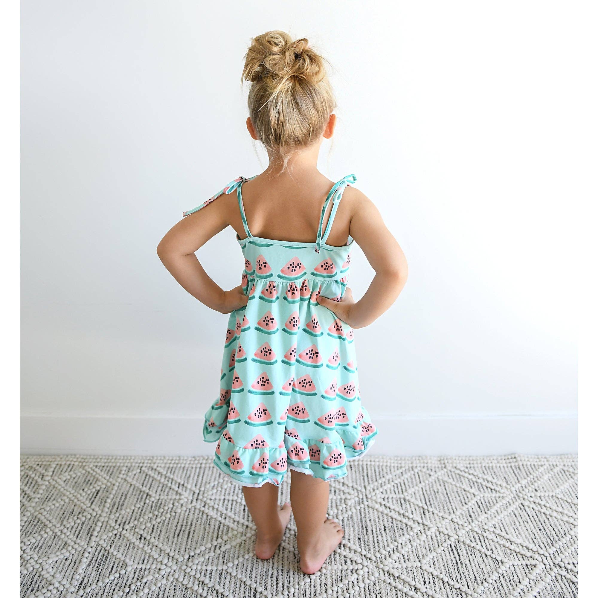 Girls Clothes Dress Tie Twirl Dress Cameron Watermelon