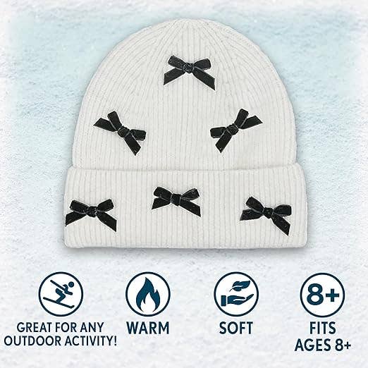 Mini Velvet Bows Beanie
