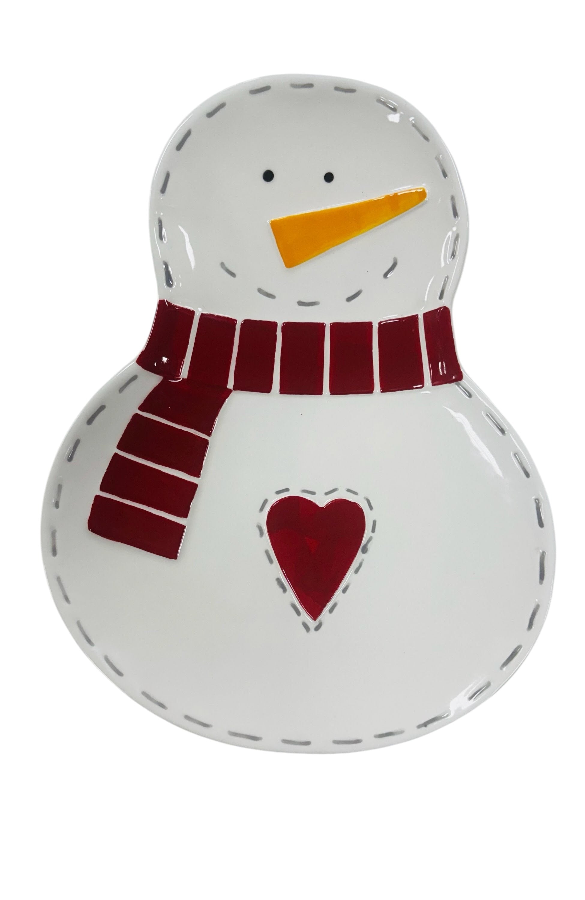 Giftcraft Platter - NS,White,Ceramic Snowman,666195