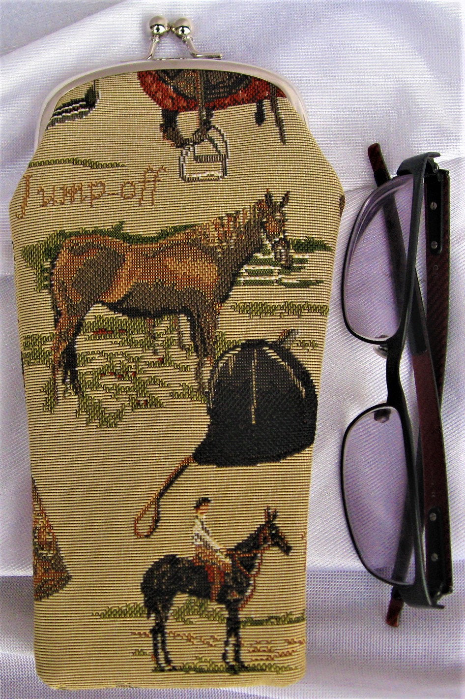 Equestrian Tapestry Eye Glass Case