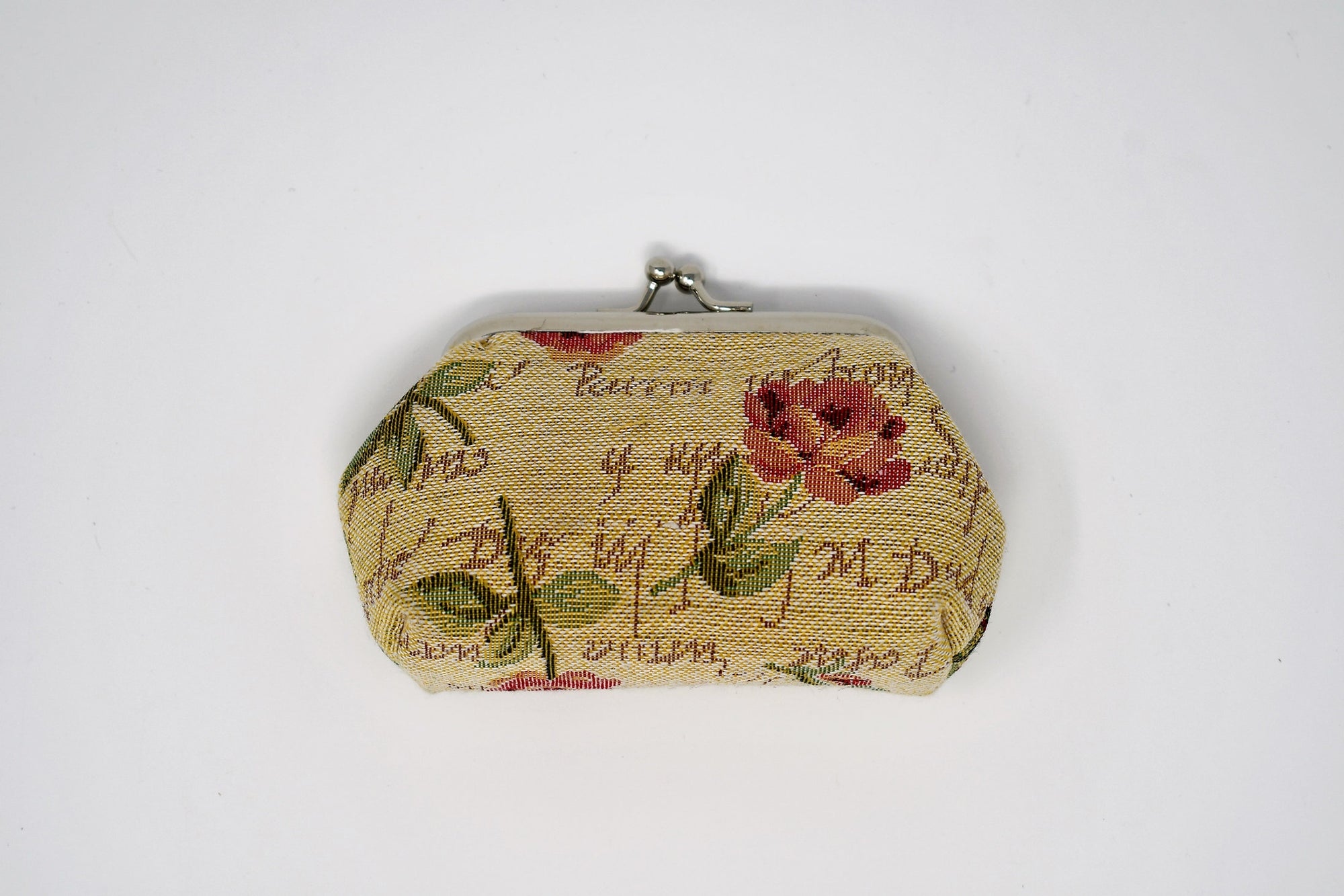 English Rose Tapestry Kiss Lock Coin Purse