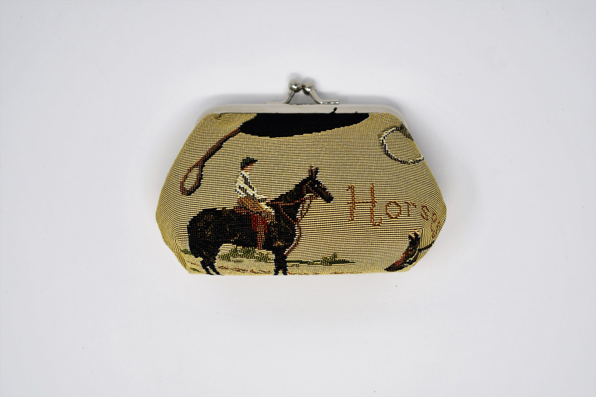 Equestrian Tapestry Kiss Lock Coin Purse