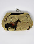 Equestrian Tapestry Kiss Lock Coin Purse