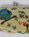 Owls Tapestry Double Kiss Lock Coin Purse
