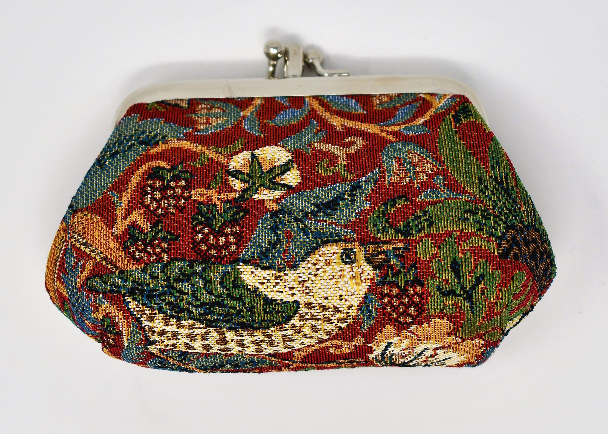 Strawberry Thief Tapestry Double Kiss Lock Coin Purse