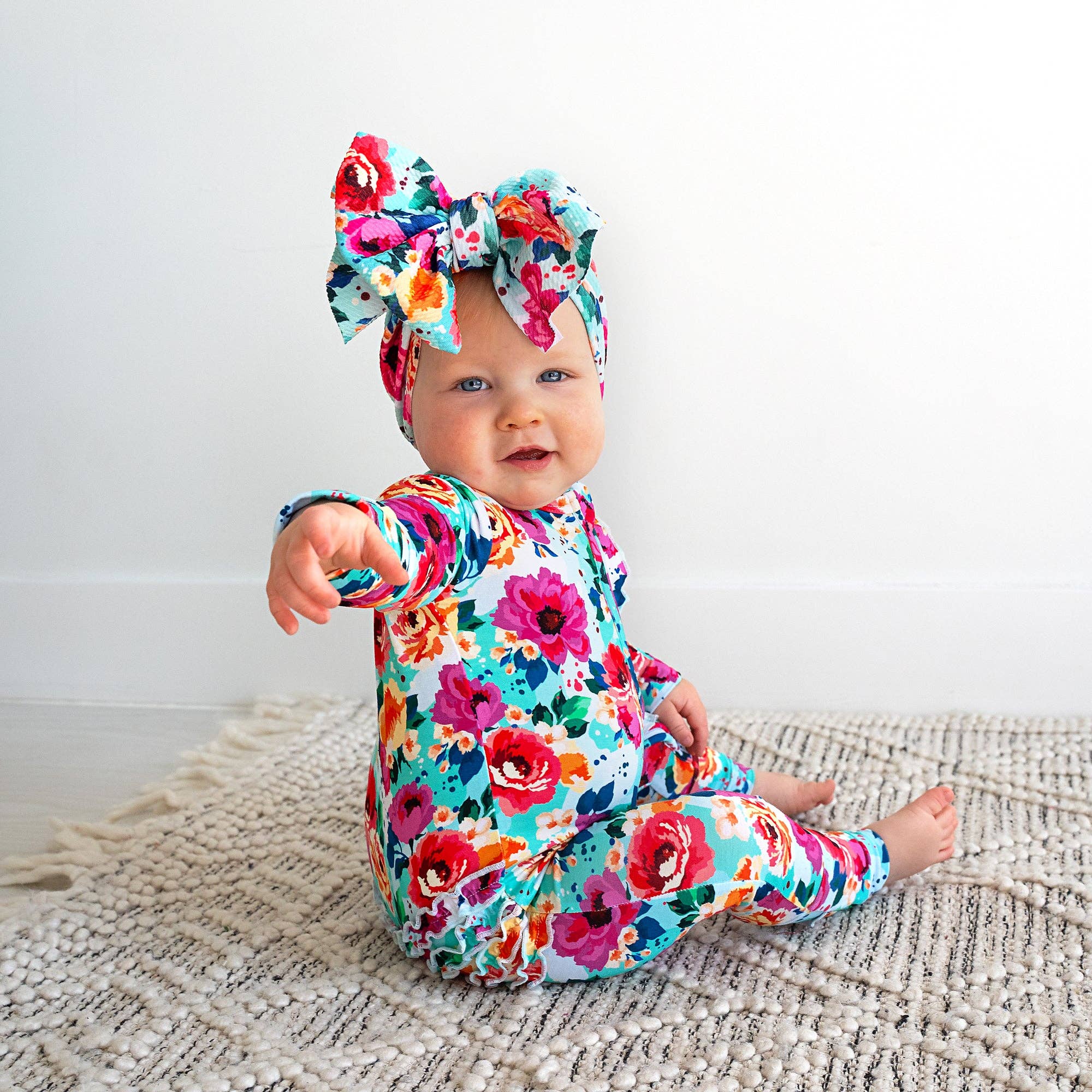Maggie Ruffle Zip Bamboo Baby Zip Sleepies Little Outfit