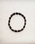 **Wood with gold accent beaded bracelet 807ss