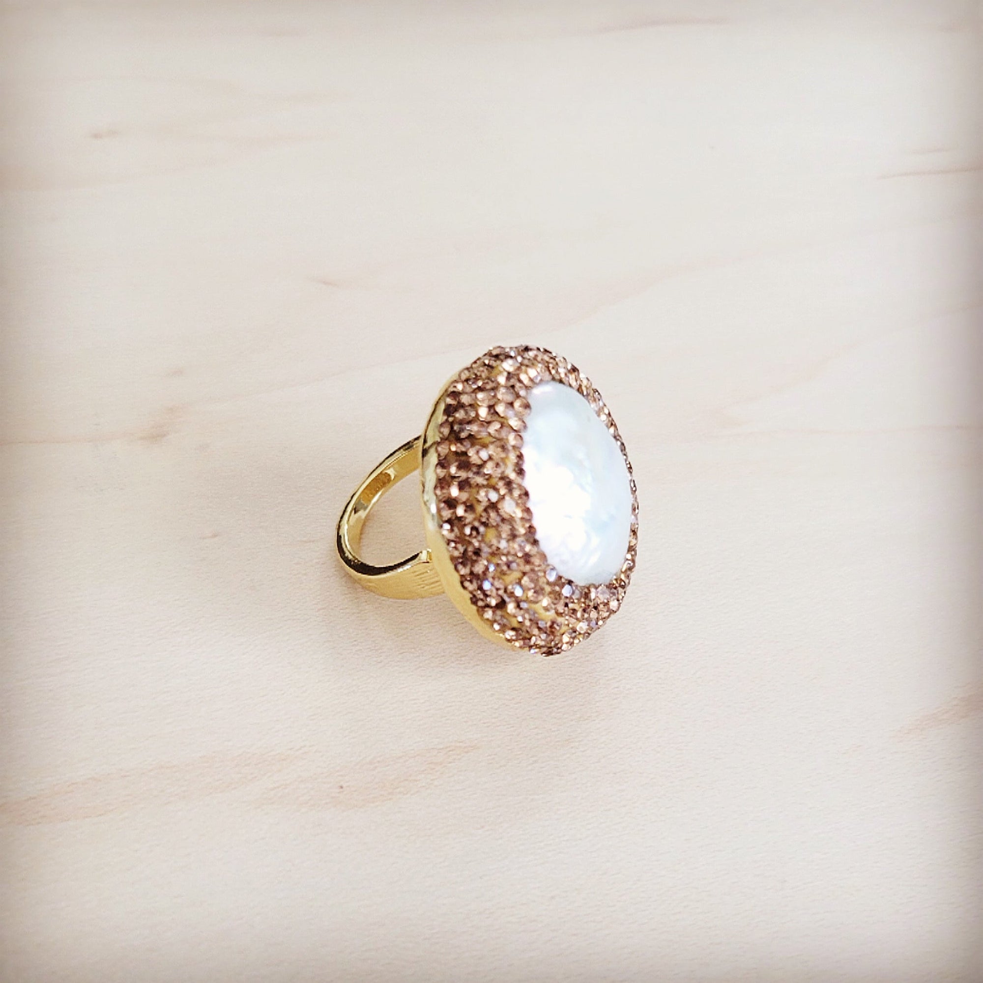 Gilded Aurora Pearl Ring 012kk