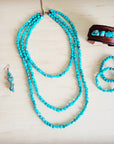 Small Beaded Turquoise Stretch Bracelet 812b