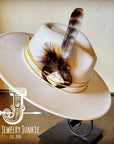 Boho Western Felt Hat w/ Choice of Turquoise Hat Accent-Bone 981c