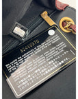 Chanel Calfskin Quilted Strap into Flap Black Burgundy Shoulder Bag