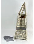 Dior Medium Book Tote Toile de Jouy Ecru and Gray Embroidery