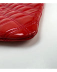 Chanel Patent Quilted Medium Cosmetic Case Dark Pink