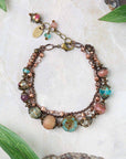 Czech Glass, Druzy and Lepidolite Quartz Bracelet