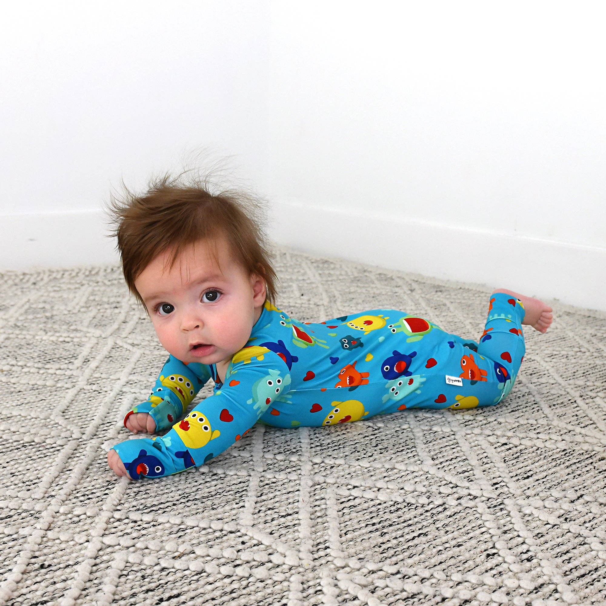 Finn Zip Bamboo Valentines Day Monster Baby Outfit
