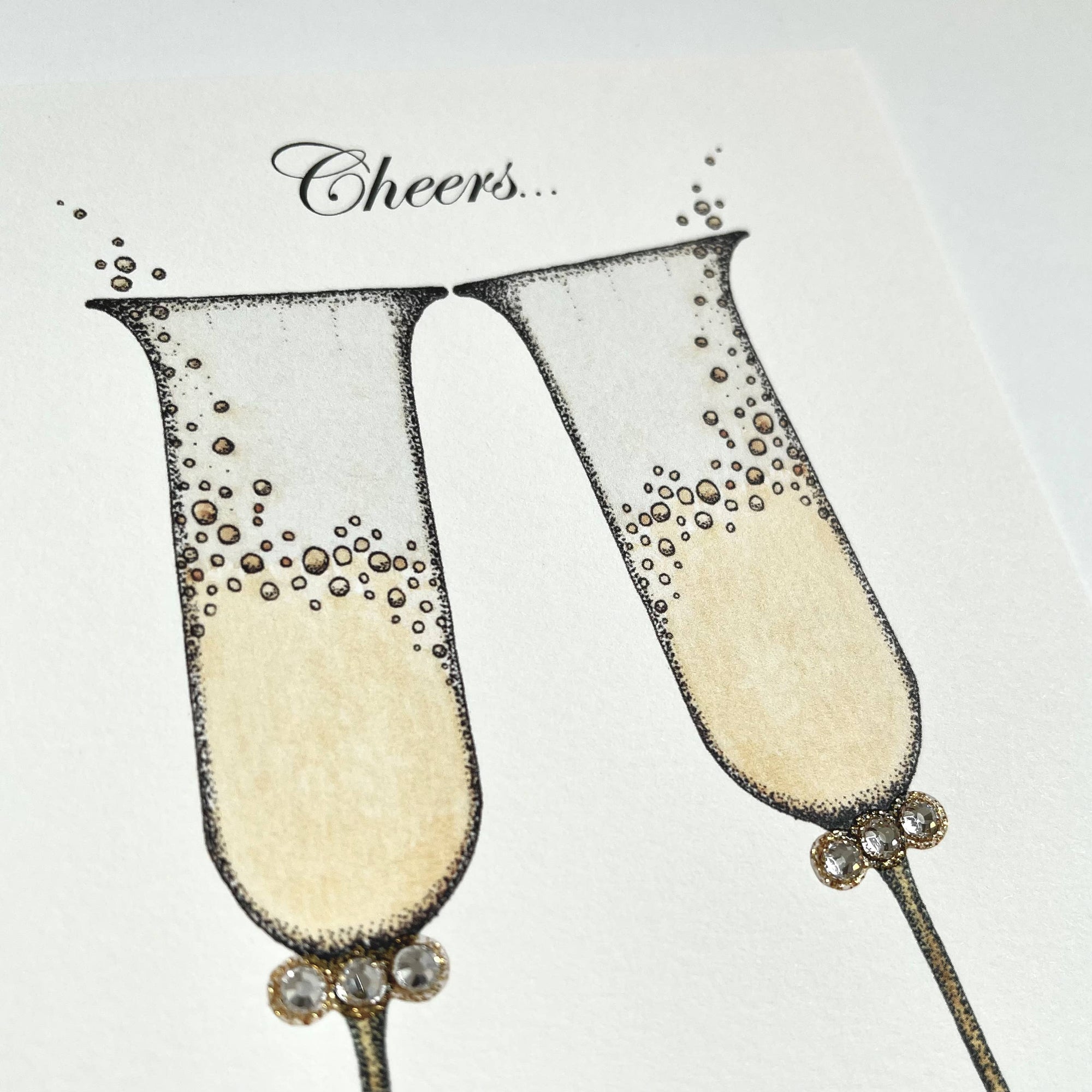 s.e. hagarman Champagne Cheers Anniversary Greeting Card