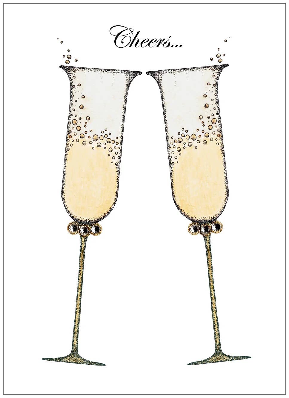 s.e. hagarman Champagne Cheers Anniversary Greeting Card