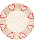 Valentine Hearts Handwoven Iraca Palm Placemat