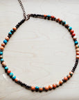 Multi-Colored Turquoise Beaded Collar Necklace 248L