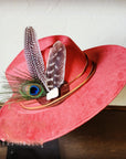 Boho Western Felt Hat w/ Choice of Turquoise Hat Accent-Rust 983a